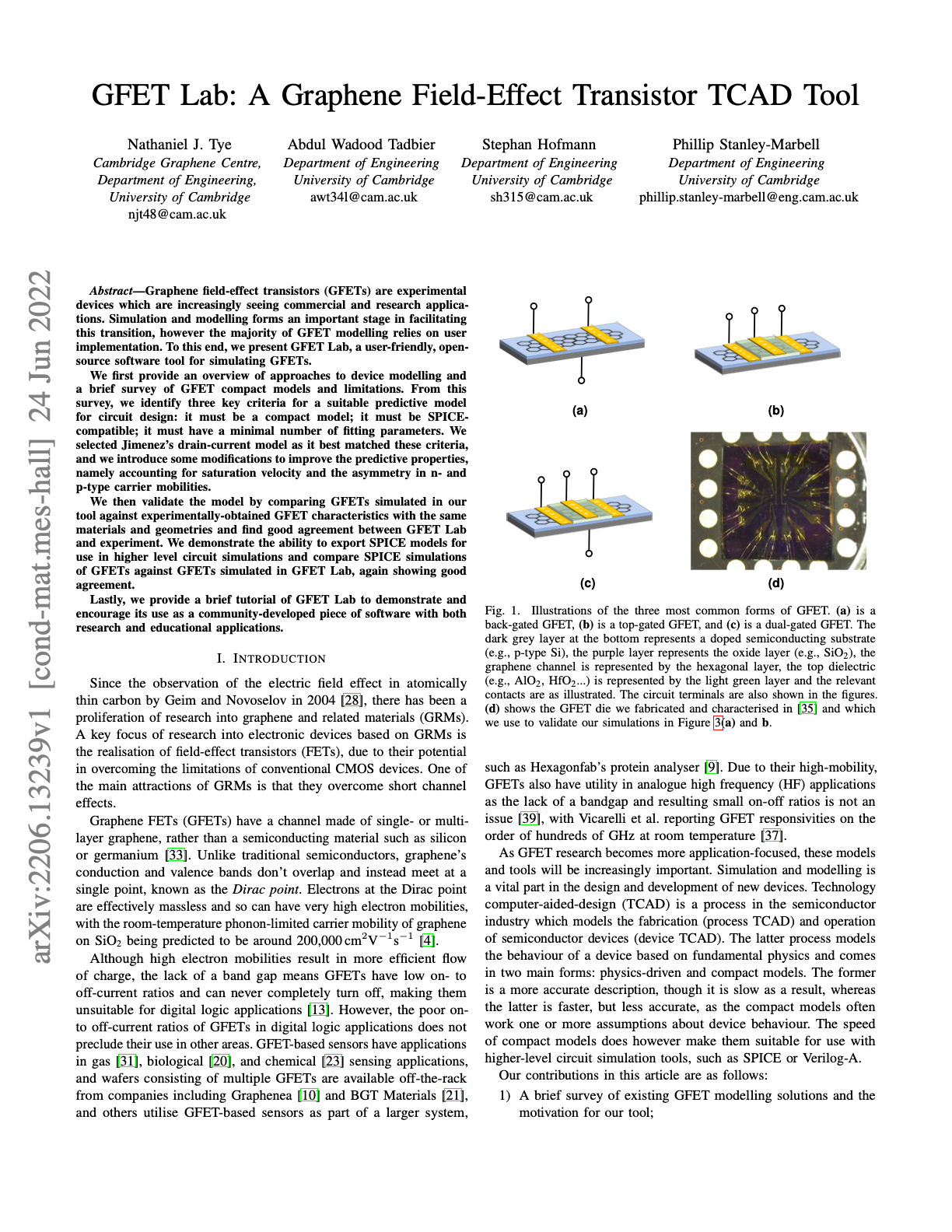 GFET Lab: A Graphene Field-Effect Transistor TCAD Tool